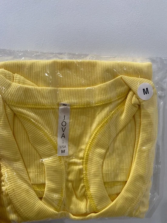 Jova Bright Yellow Ribbed Racerback Tank - Picture 4 of 4